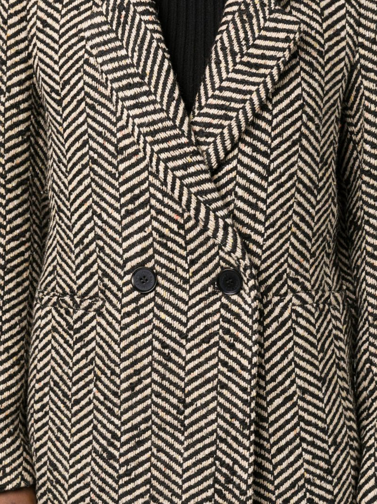 Black Fishbone Double-breasted Blazer