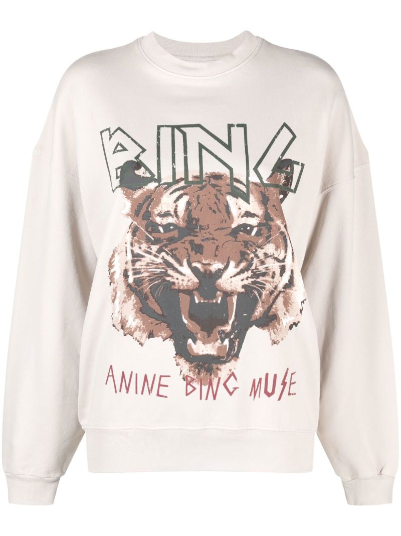 Neutral Tiger Printed Sweatshirt
