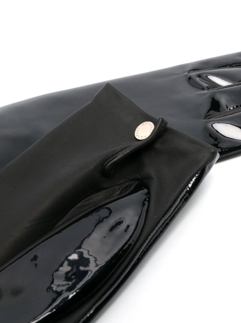 Black Funky Vinyl Leather Gloves