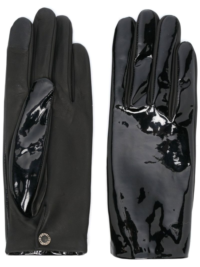 Black Funky Vinyl Leather Gloves