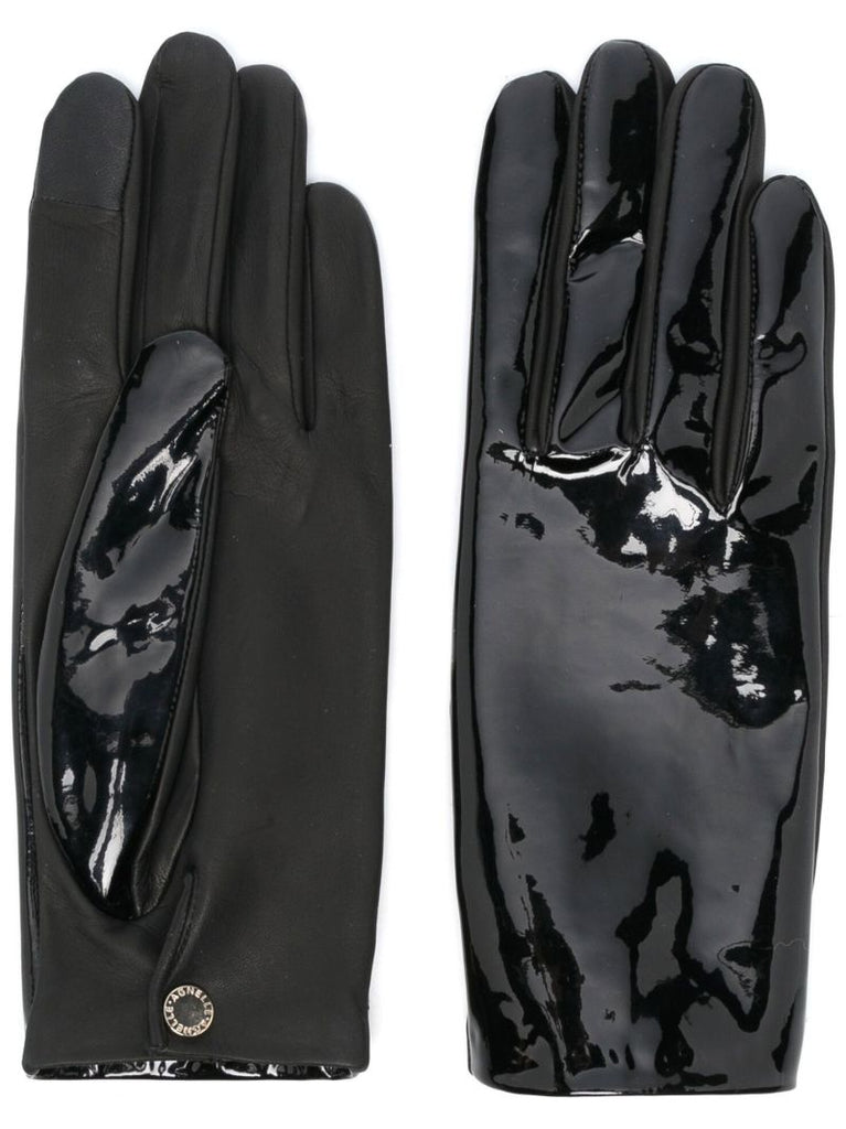 Black Funky Vinyl Leather Gloves