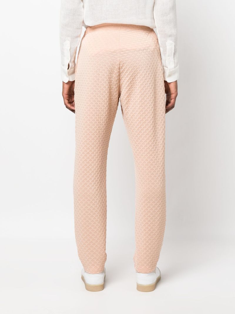 Orange Textured Tapered Track Pants