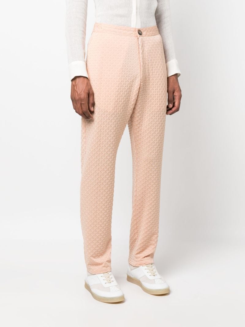 Orange Textured Tapered Track Pants
