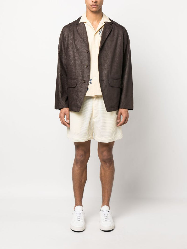 Yellow Freedom Pleated Tailored Shorts