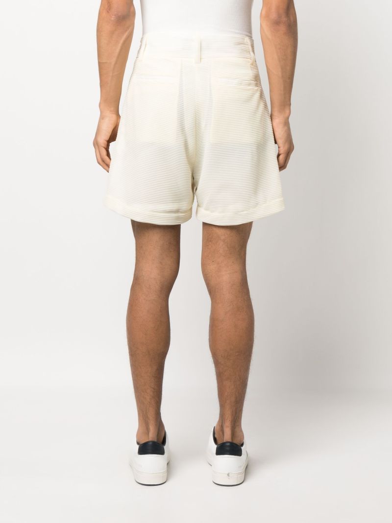 Yellow Freedom Pleated Tailored Shorts