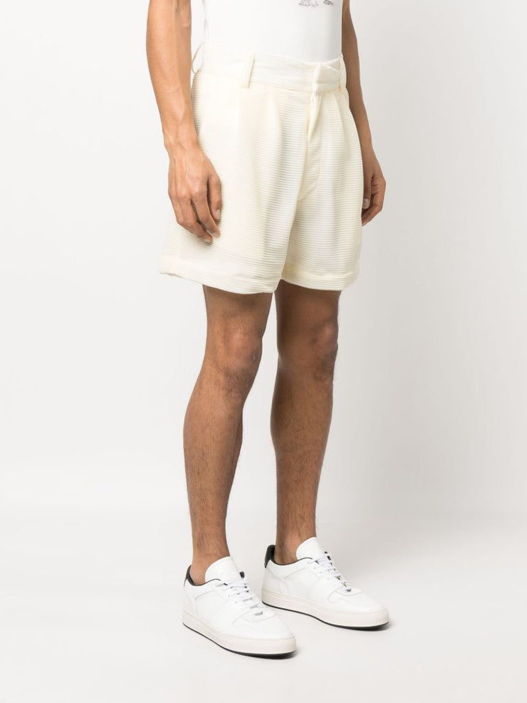 Yellow Freedom Pleated Tailored Shorts