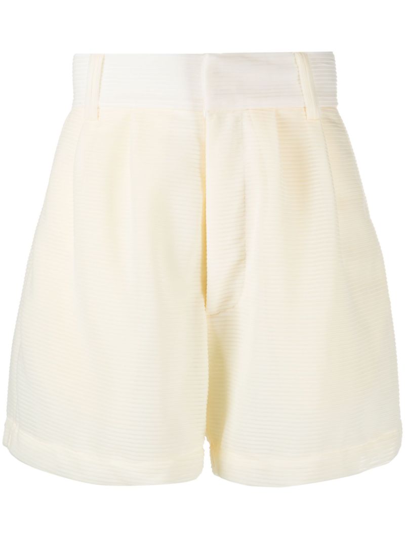 Yellow Freedom Pleated Tailored Shorts