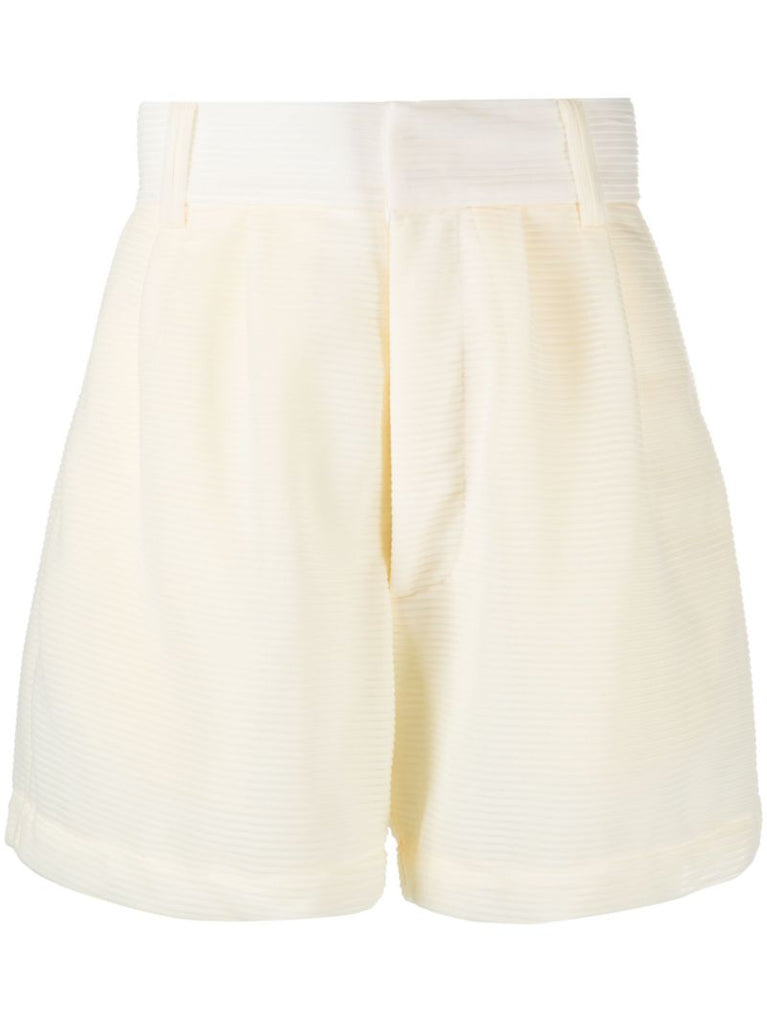 Yellow Freedom Pleated Tailored Shorts