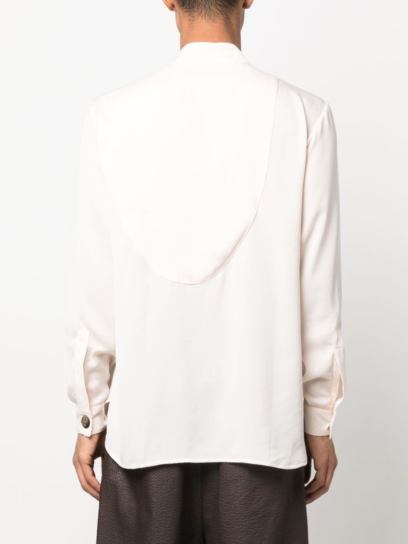 White Asymmetric Long Sleeve Shirt
