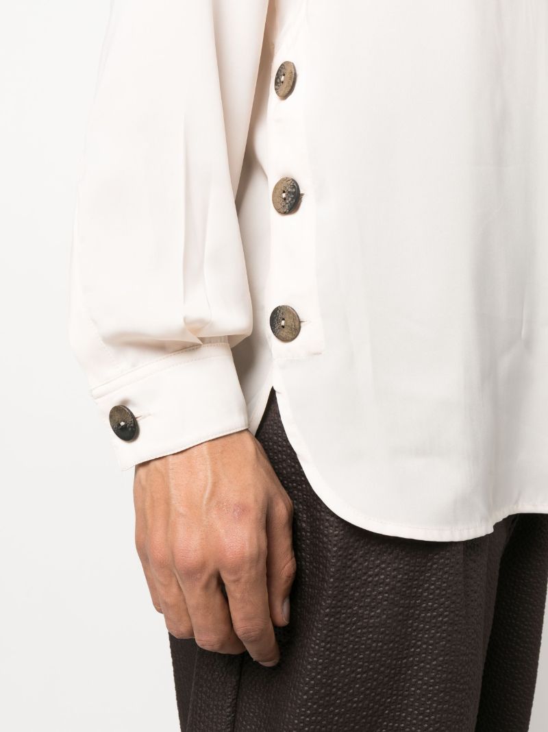 White Asymmetric Long Sleeve Shirt