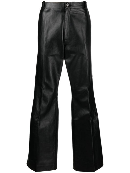 Black Ria Ventilation Leather Trousers