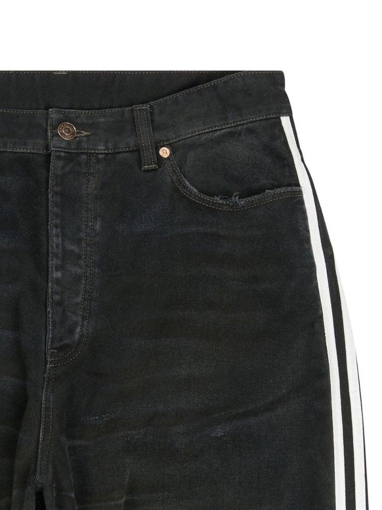 X Adidas Black Three-stripe Straight Legs Jeans