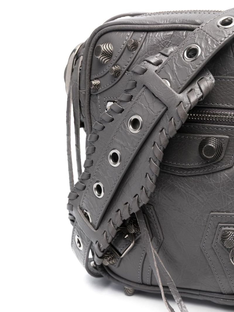 Grey Le Cagole Leather Messenger Bag