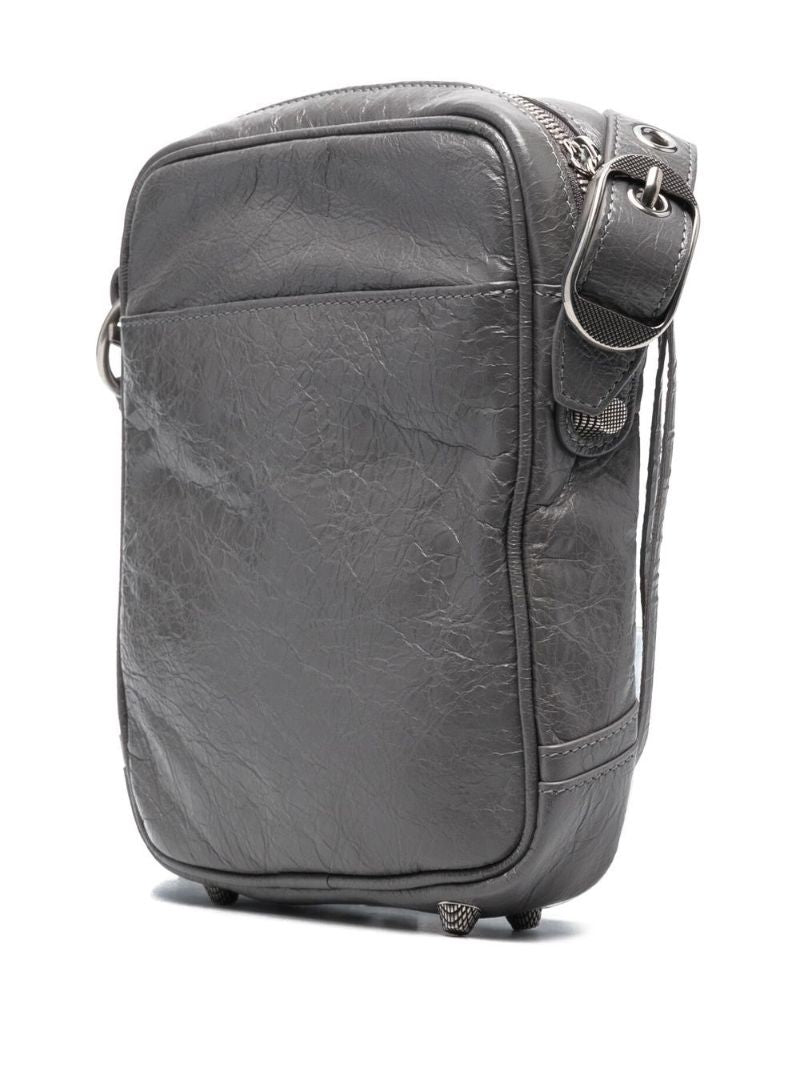 Grey Le Cagole Leather Messenger Bag