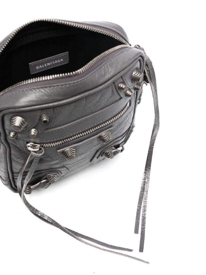 Grey Le Cagole Leather Messenger Bag
