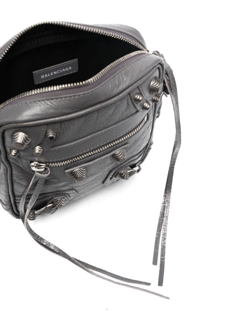 Grey Le Cagole Leather Messenger Bag