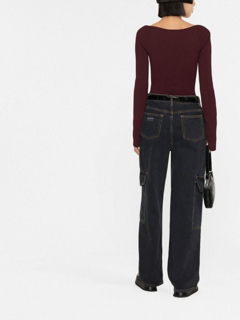 Black Angi Wide-leg Cargo Jeans