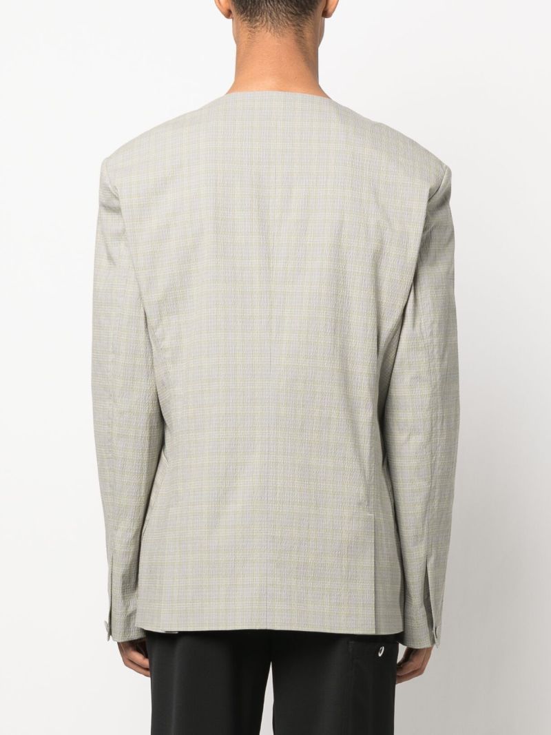 Yellow Orma Reversible Check Print Blazer