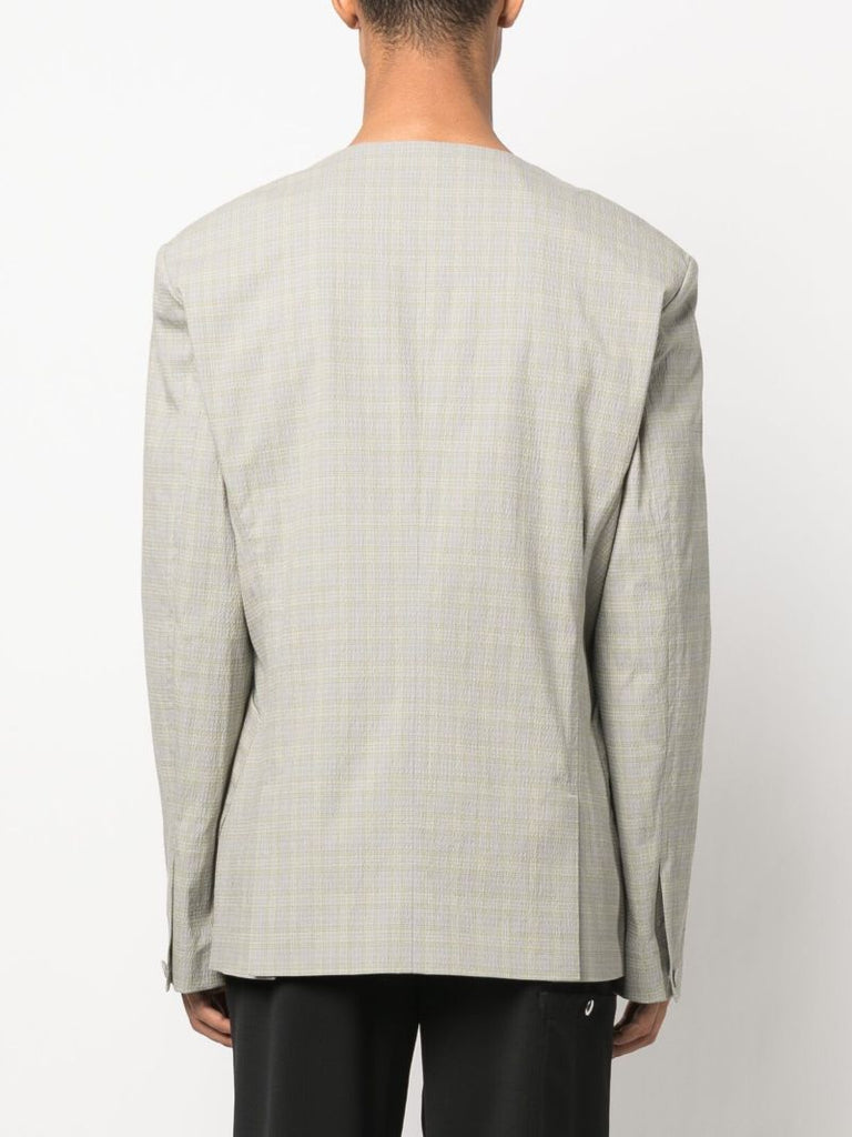 Yellow Orma Reversible Check Print Blazer