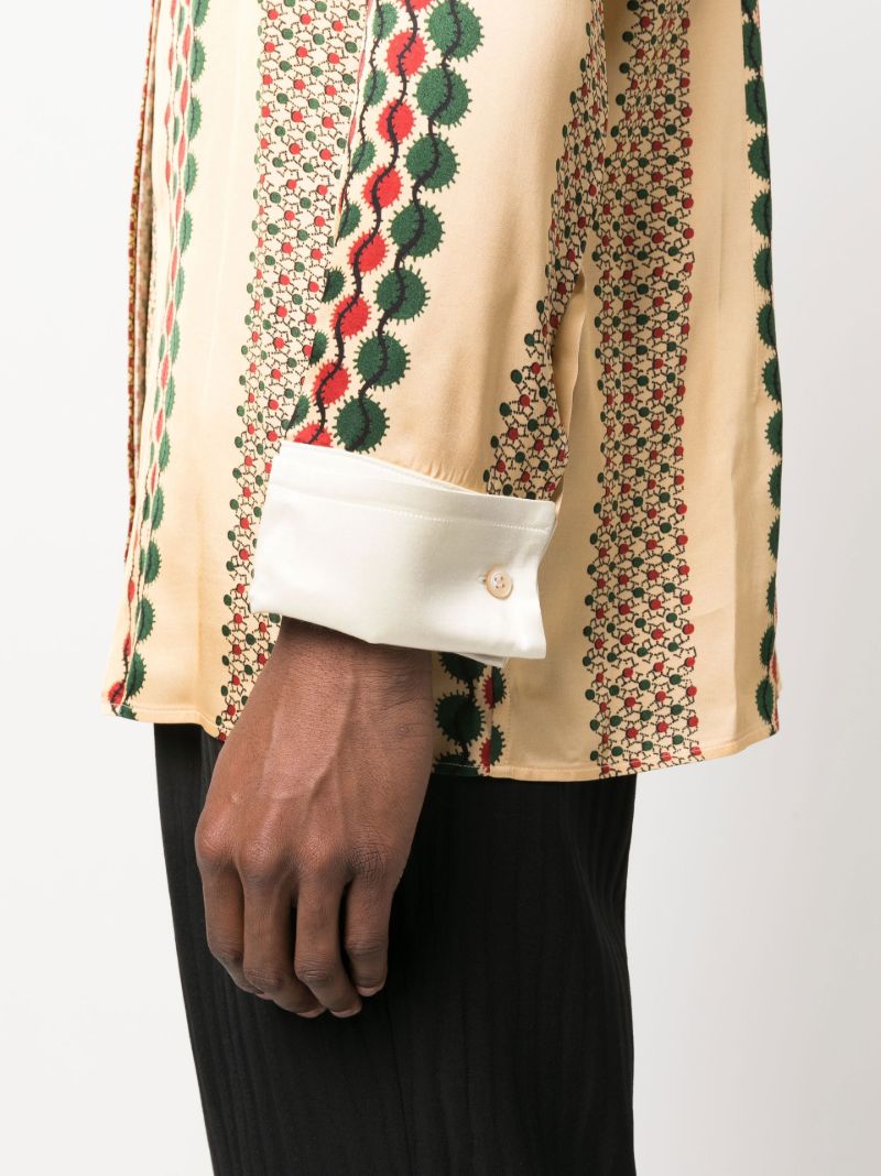 Yellow Abstract Stripe Print Shirt