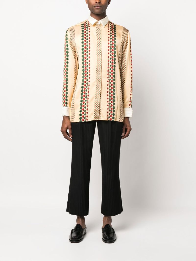 Yellow Abstract Stripe Print Shirt