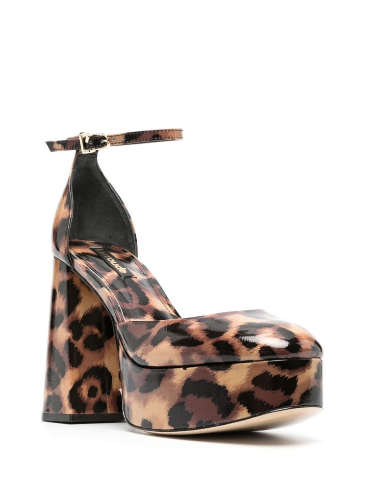 Orange 120 Leopard Print Leather Pumps