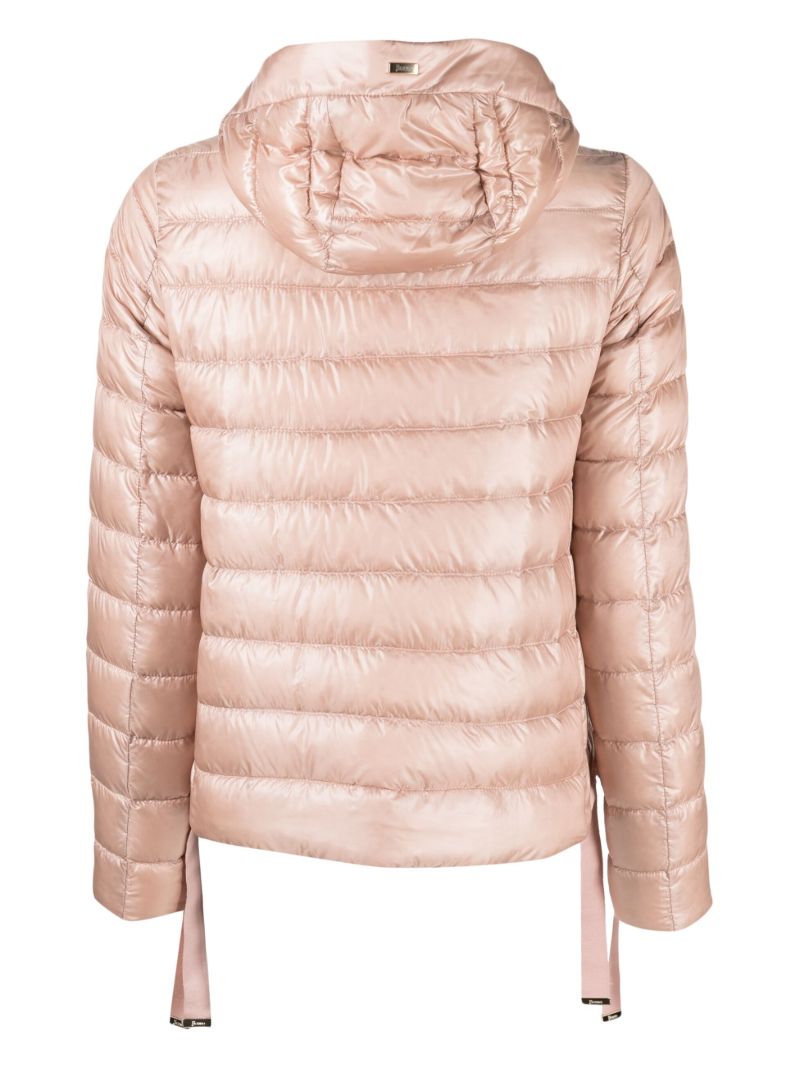 Pink Nylon Ultralight Hooded Puffer Jacket
