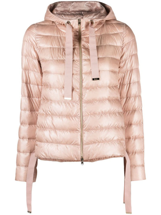 Pink Nylon Ultralight Hooded Puffer Jacket