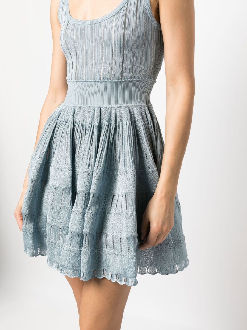 Blue Sleeveless Knitted Skater Dress