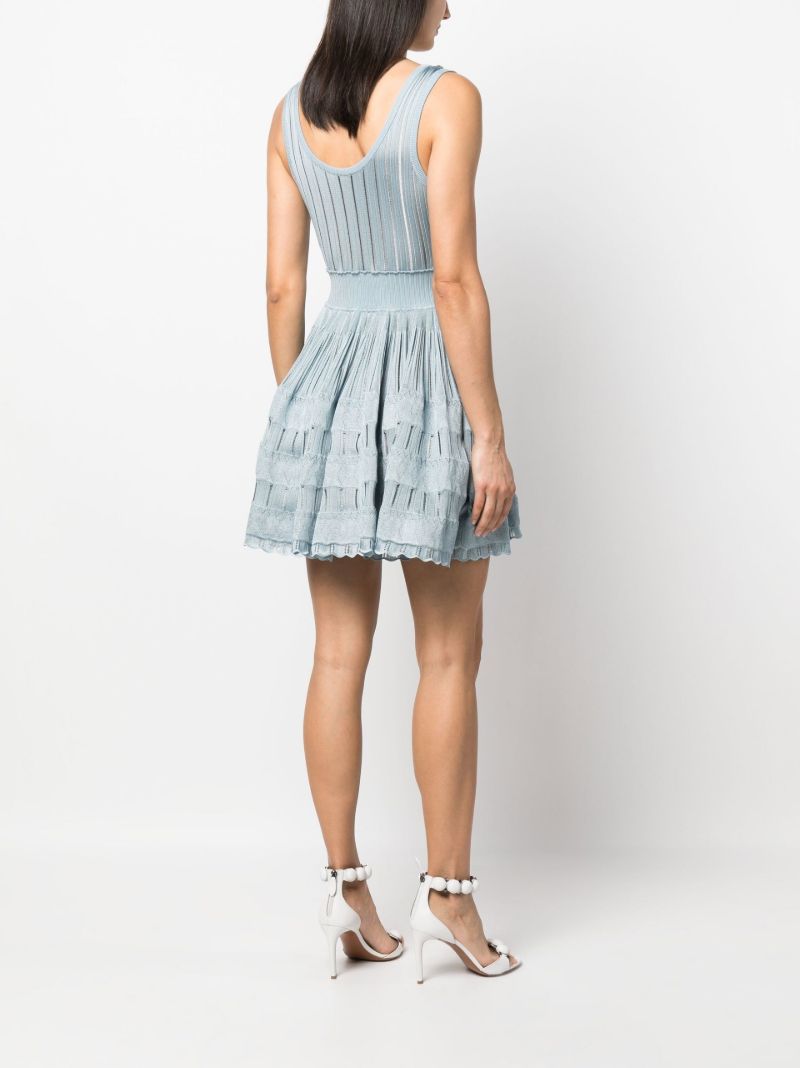 Blue Sleeveless Knitted Skater Dress