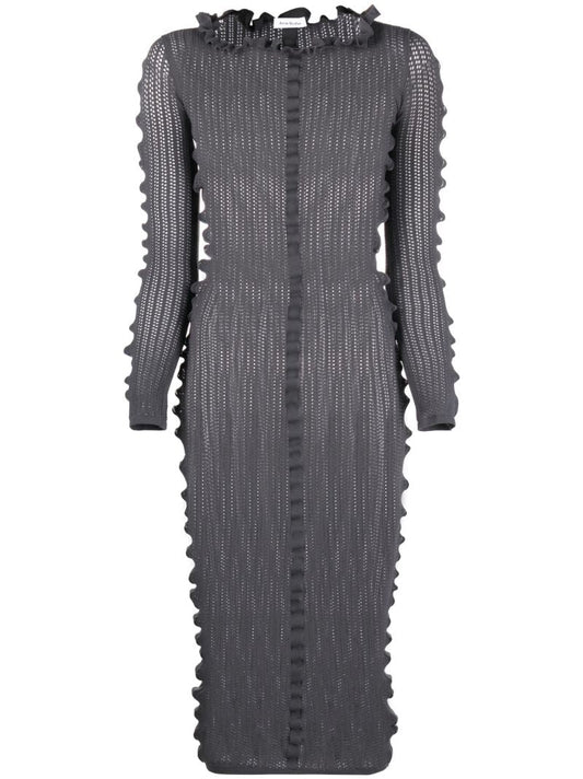 Grey Kedie Ruched Knitted Dress