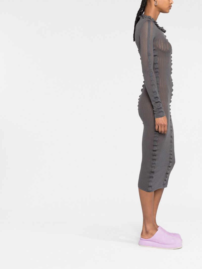Grey Kedie Ruched Knitted Dress