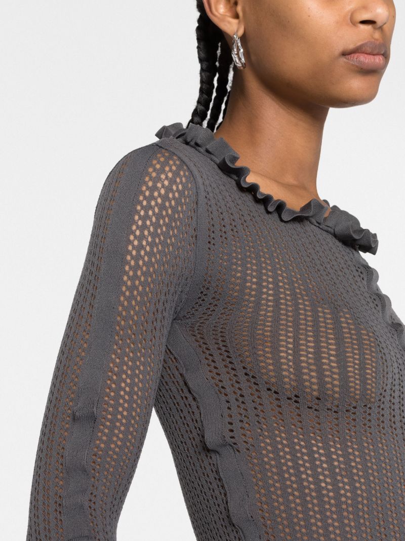Grey Kedie Ruched Knitted Dress