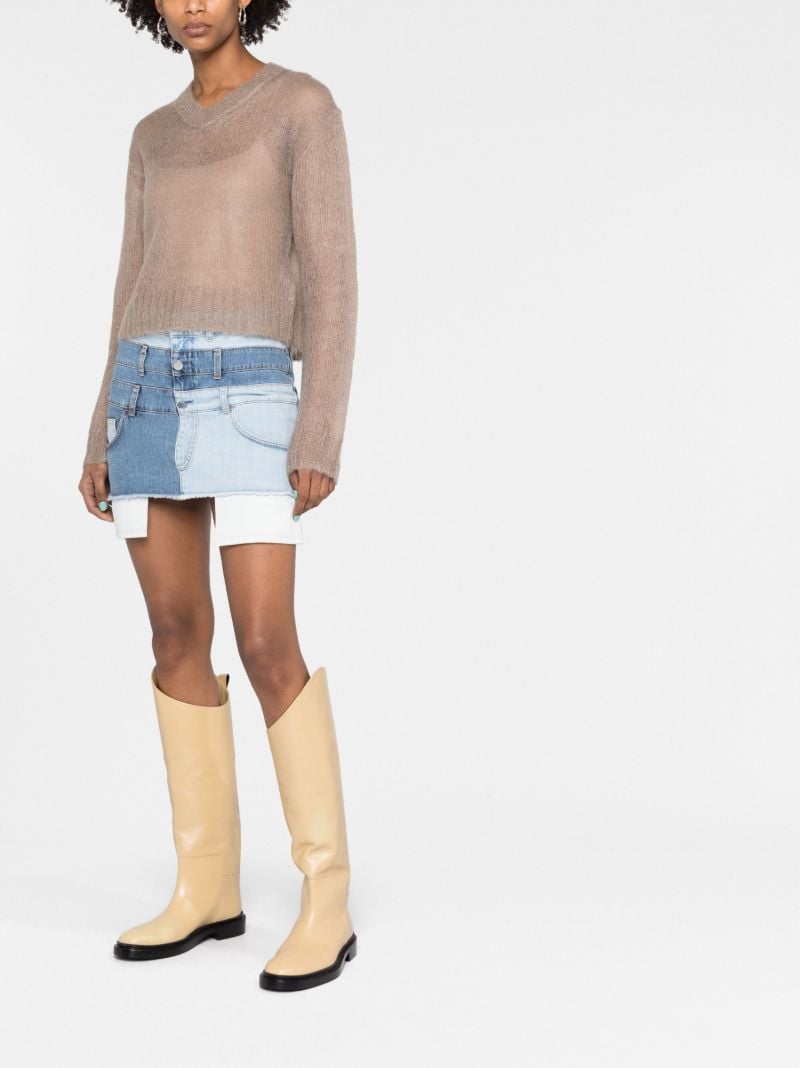Taupe V-neck Cropped Sweater