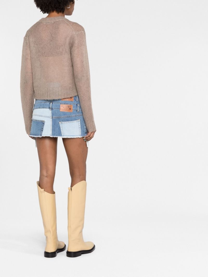 Taupe V-neck Cropped Sweater