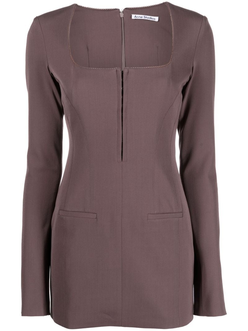 Purple Dennika Square Neck Mini Dress