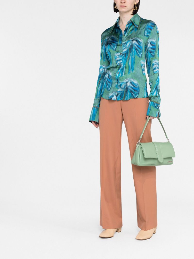 Green Bow Print Shirt