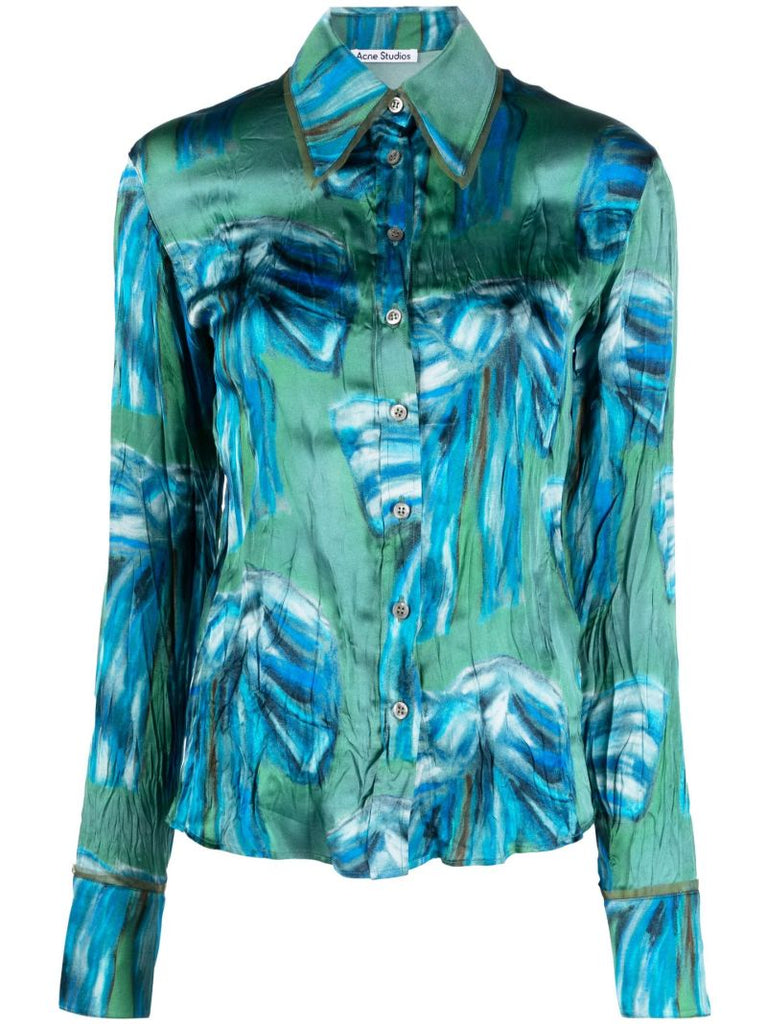 Green Bow Print Shirt