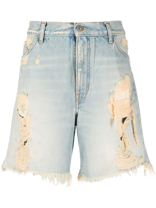 Blue Eugenia Ripped Denim Shorts