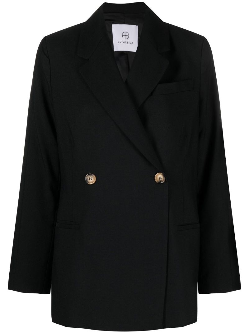 Black Kaia Double-breasted Blazer