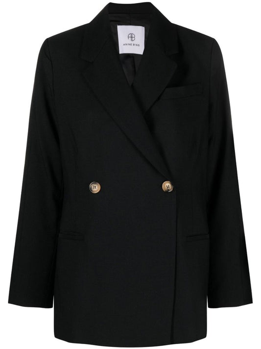 Black Kaia Double-breasted Blazer
