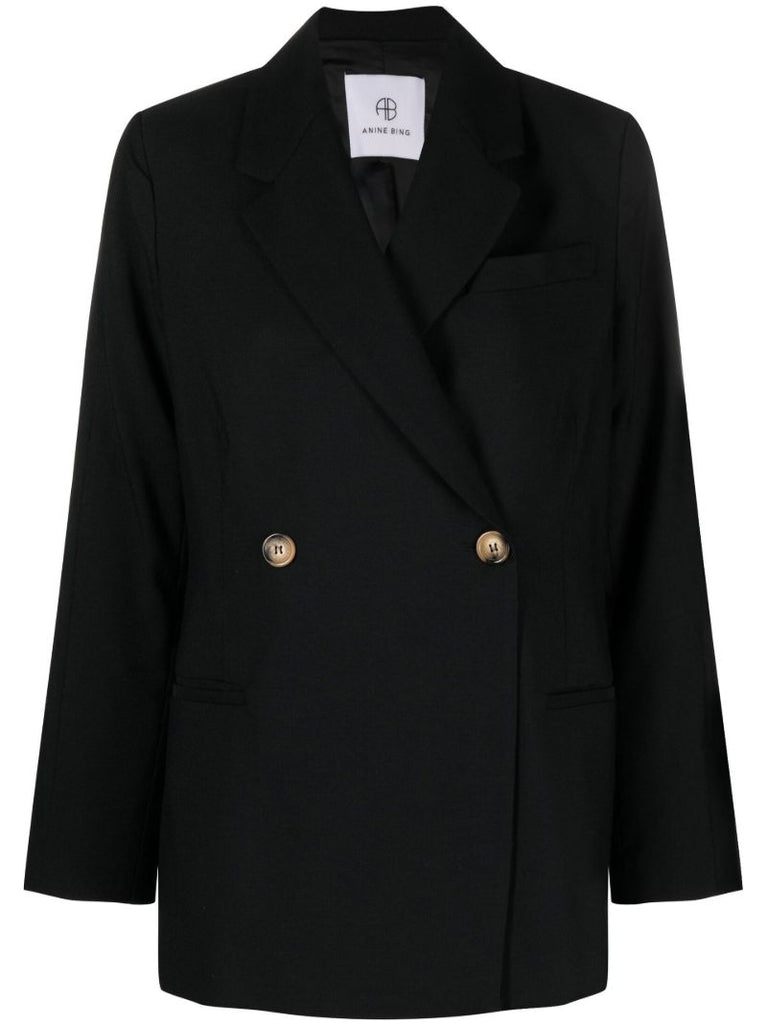 Black Kaia Double-breasted Blazer