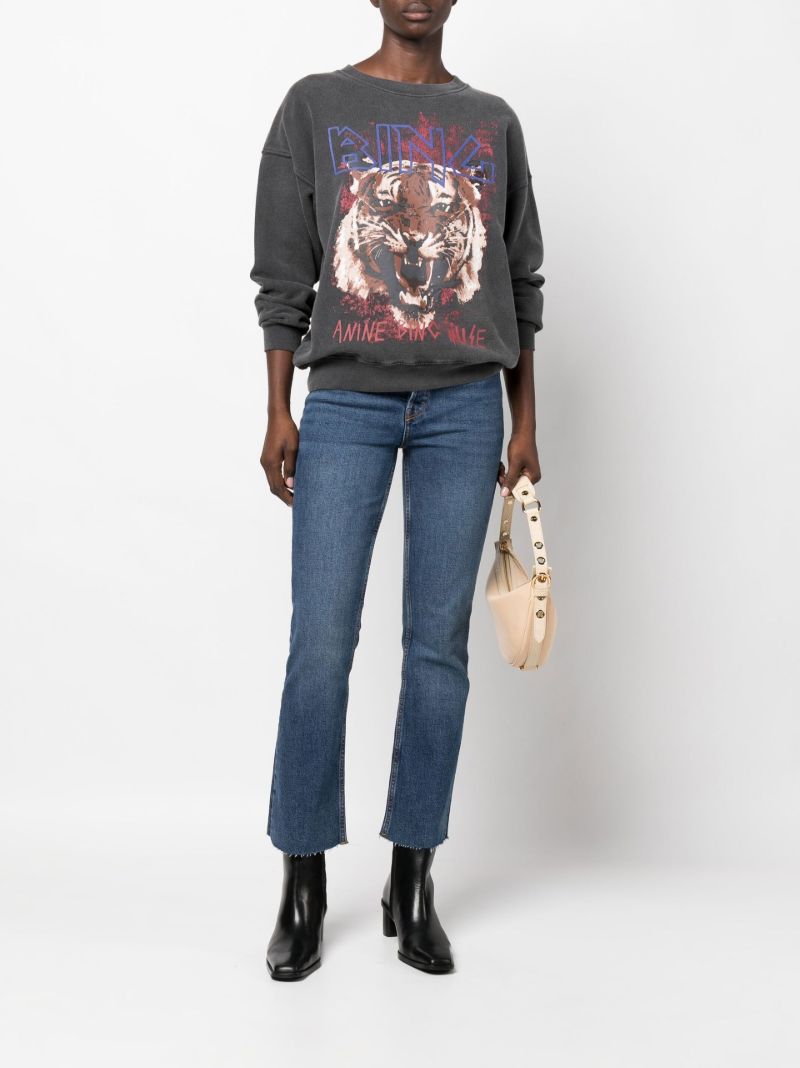 Black Tiger Printed Sweatshirt