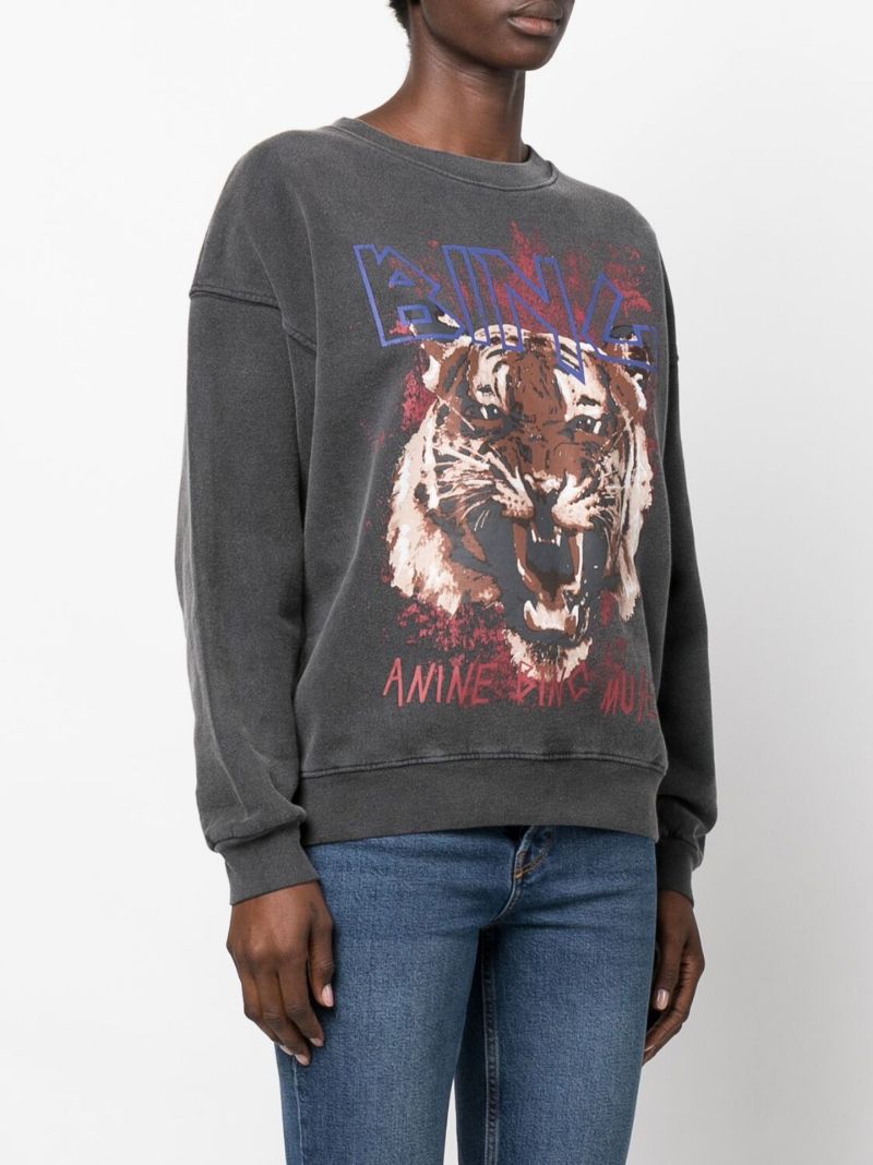 Black Tiger Printed Sweatshirt