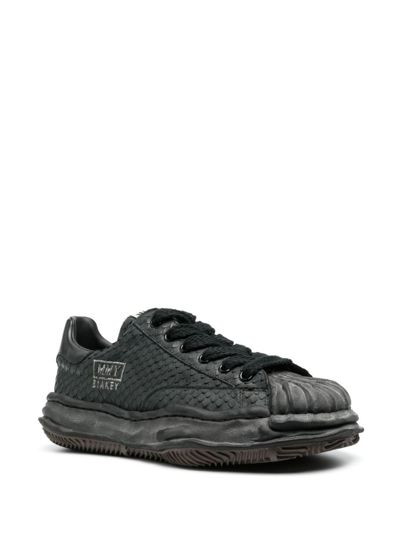 Black Blakey Snakeskin Effect Low-top Sneakers
