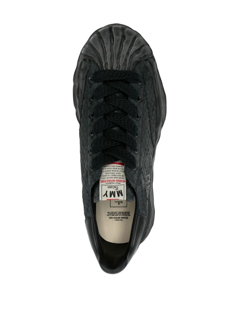 Black Blakey Snakeskin Effect Low-top Sneakers
