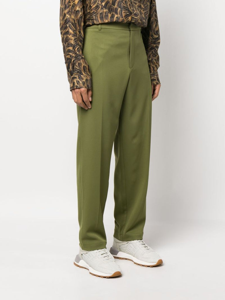 Green Straight Leg Trousers