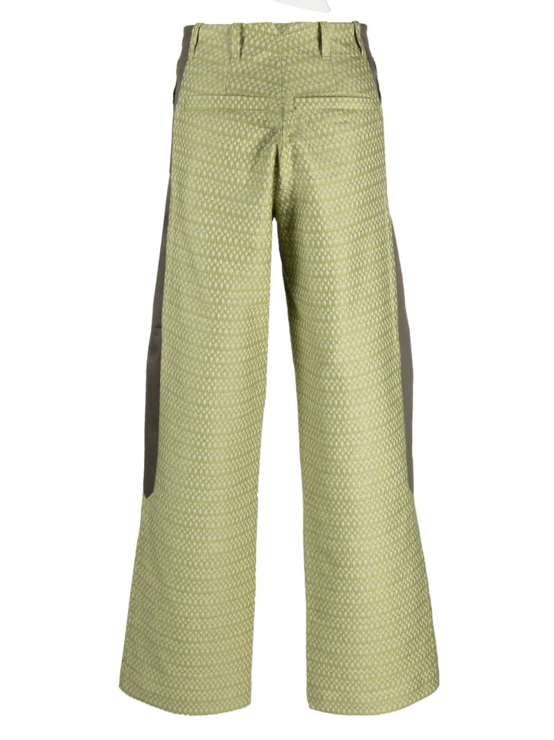 Green Tonkin Jacquard Woven Trousers