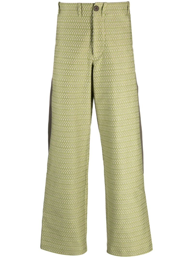 Green Tonkin Jacquard Woven Trousers