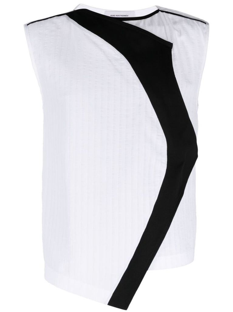 Black and White Zlatyu Sleeveless T-shirt